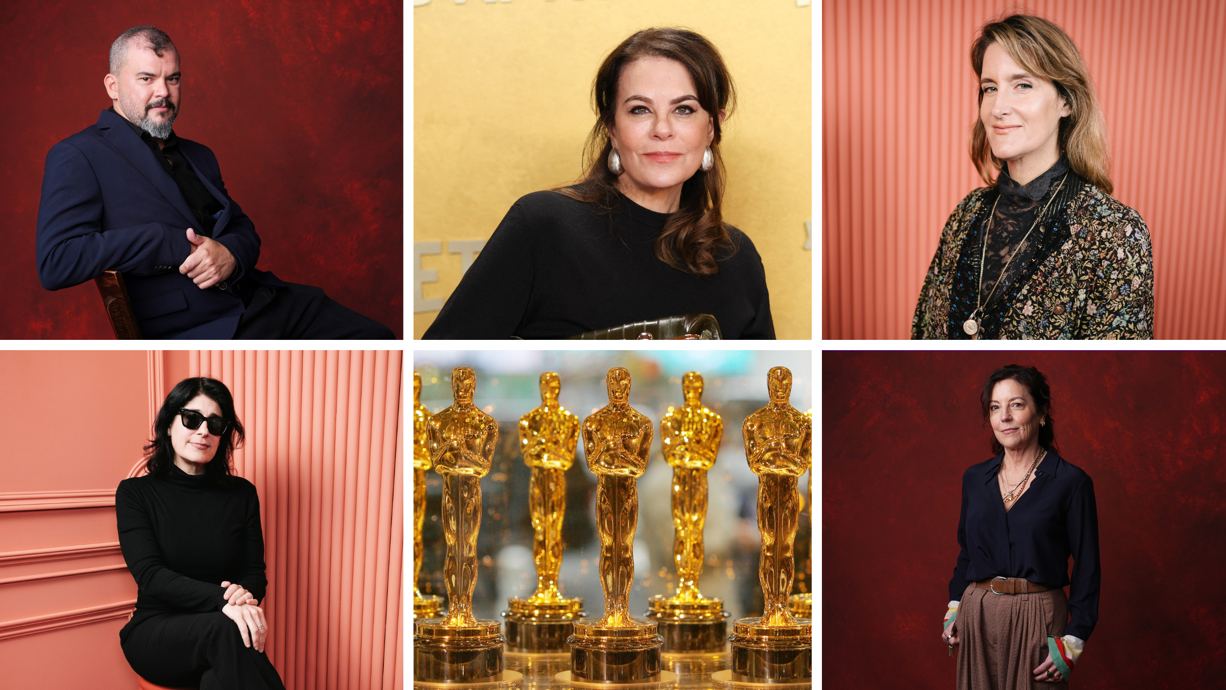 The five nominees in the inaugural achievement in casting category are, clockwise from top left, Gabriel Domingues (<em>The Secret Agent</em>), Francine Maisler (<em>Sinners</em>), Jennifer Venditti (<em>Marty Supreme</em>), Nina Gold (<em>Hamnet</em>), and, bottom left, Cassandra Kulukundis (<em>One Battle After Another)</em>. (<i>Chris Pizzello/Invision/AP; Patrick T. Fallon/AFP via Getty Images; Emma McIntyre/Getty Images for SCAD; Chris Pizzello/Invision/AP; Don Emmert/AFP via Getty Images; Emma McIntyre/Getty Images for SCAD</i>)