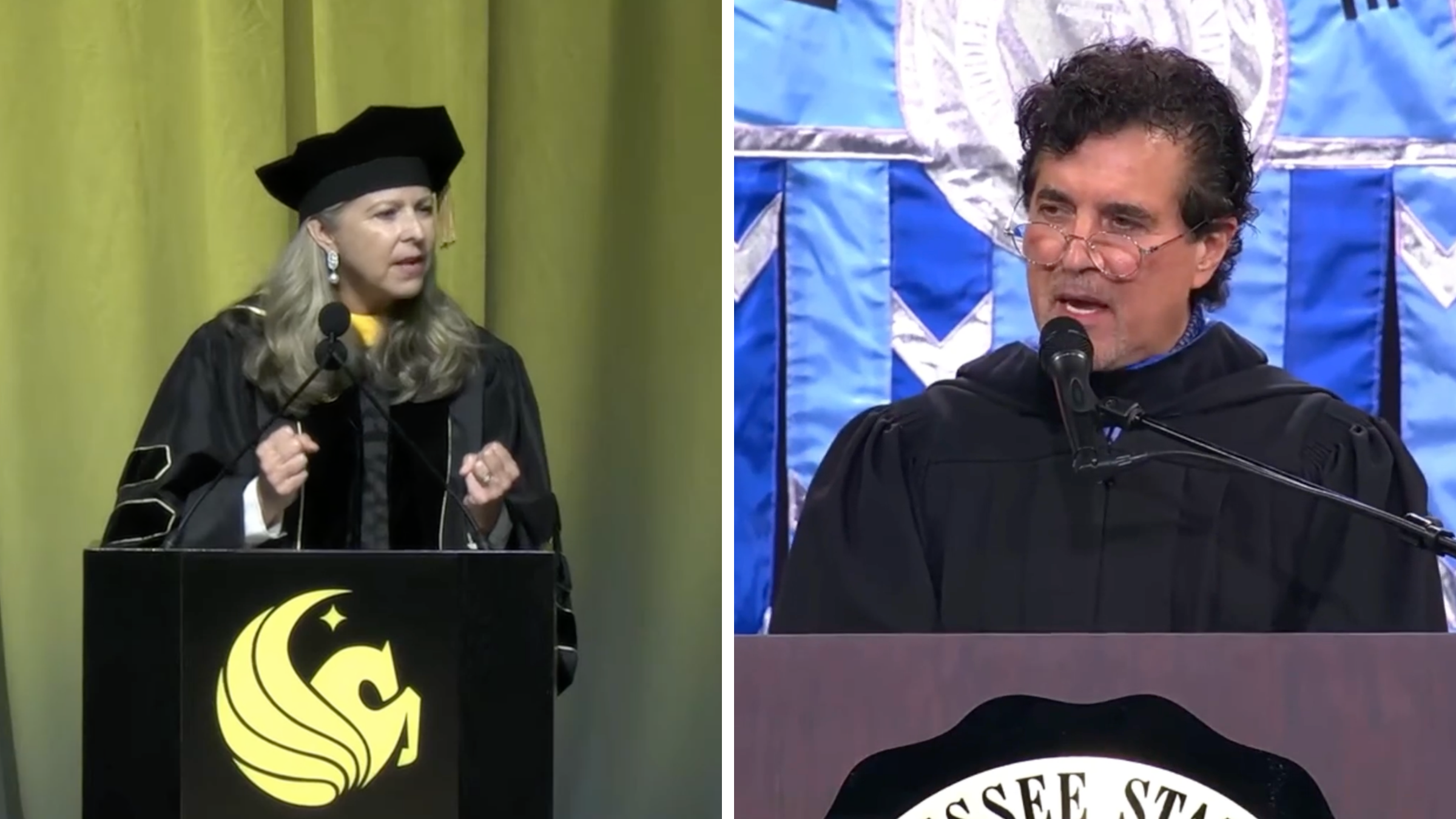 Gloria Caulfield, a real estate executive, was the graduation speaker at University of Central Florida and Big Machine Records CEO Scott Borchetta spoke at Middle Tennessee State University's graduation. Both were booed by students when they brought up artificial intelligence.