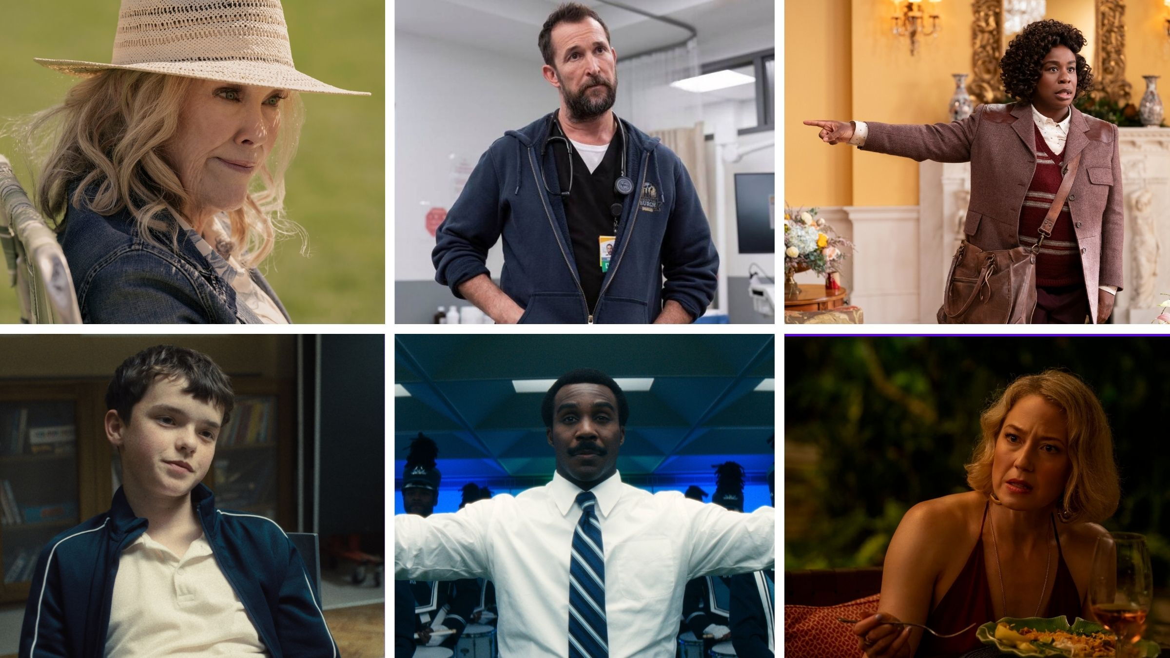 NPR TV critic Eric Deggans picks his favorite performances of 2025 thus far, including, clockwise from top left, Catherine O