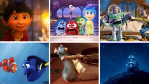 We asked our listeners: What's your favorite Pixar movie? Clockwise from left: Coco, Inside Out, Toy Story 3, WALL-E, Ratatouille and Finding Nemo