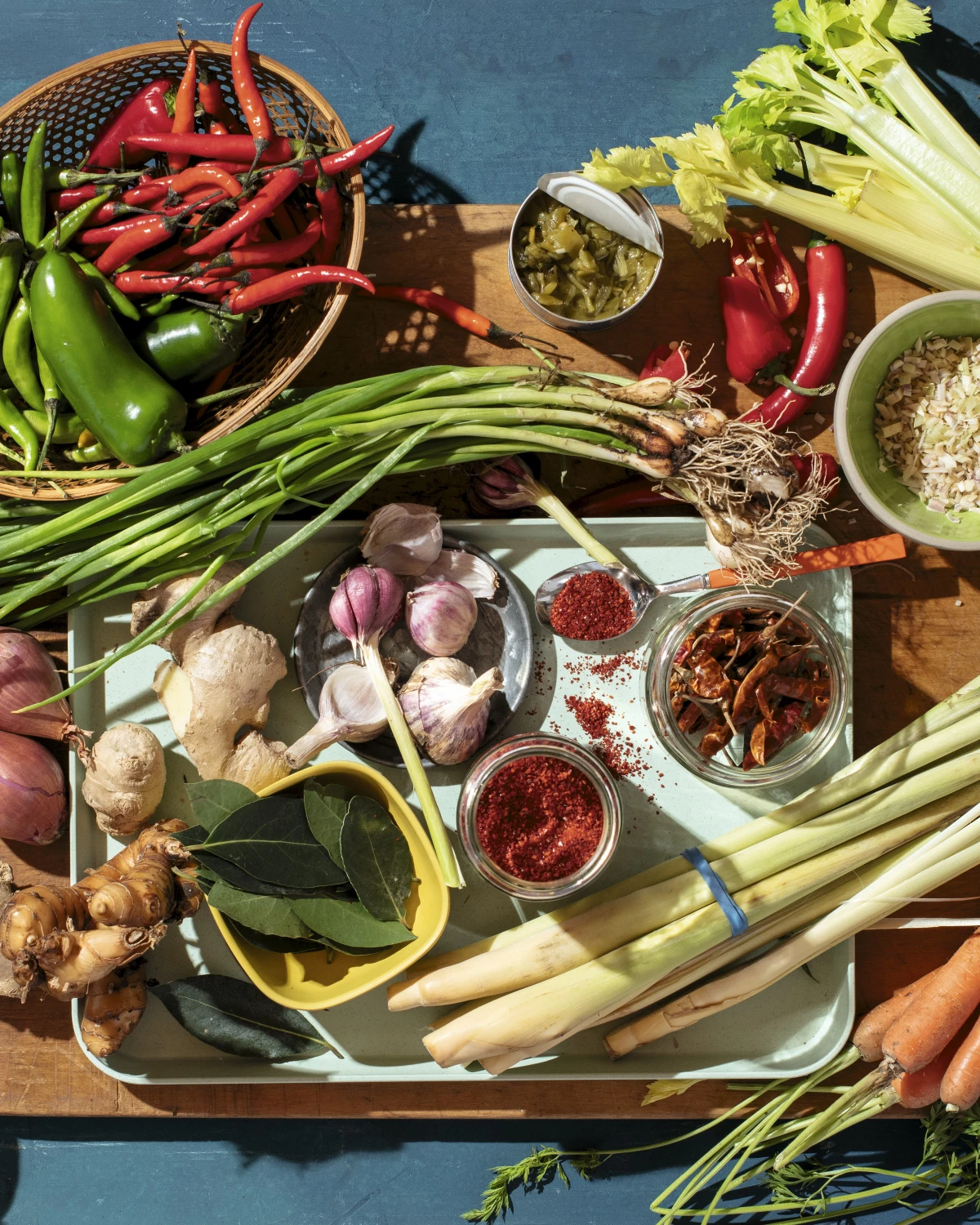 Fresh vegetables and aromatics, like ginger, garlic, onions, celery and carrots, are integral to Choi's recipes. Prepping them ahead of time can make it easier to start cooking when you're ready to make dinner.