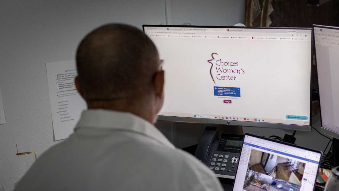 Dr. William Richardson opens the telemedicine portal at his clinic, Choices Women’s Center, through which he can see patients seeking an abortion, in his office at the clinic in Tucson, Ariz., on Thursday, Sept. 3, 2026.