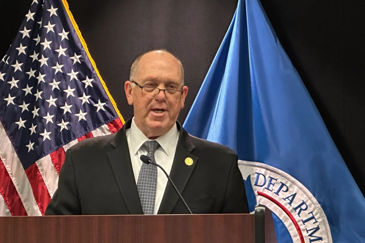 White House border czar Tom Homan holds a news conference at the Bishop Whipple Federal building on Feb. 12, 2026 in Minneapolis.