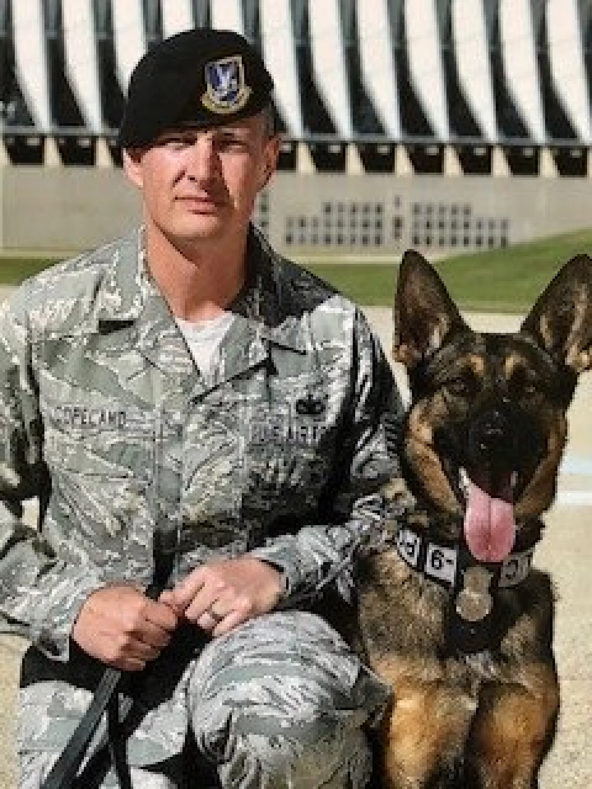 Derek Copeland served in the Air Force for 20 years, spending most of that time running kennels and training dogs.