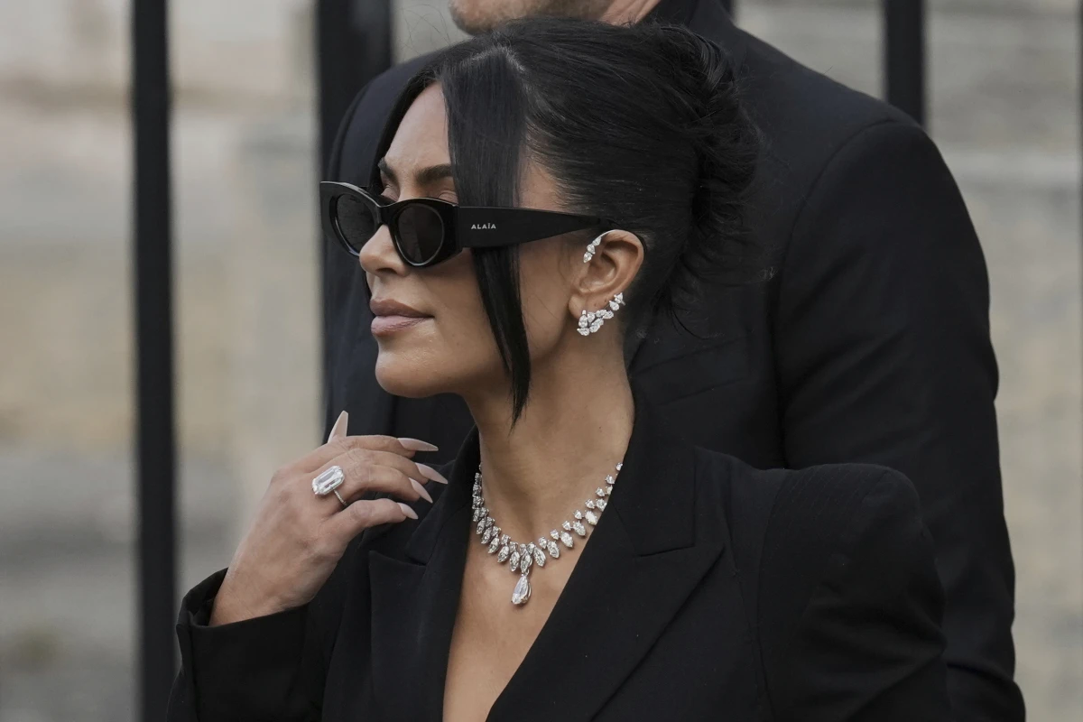 Kim Kardashian leaves the justice palace after testifying, regarding a robbery of millions of dollars in jewels from her Paris hotel room in 2016, in Paris, Tuesday, May 13, 2025.