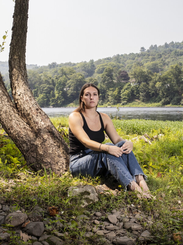 Elizabeth Miller, who was 6 when her father, a firefighter, died in the Sept. 11 attacks, outside her home in Port Jervis, N.Y., on Aug. 4. Pretrial hearings have been on-again, off-again for so long that some family members of the nearly 3,000 victims now question whether justice is attainable.