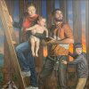 The painting by Rigoberto A. González, Refugees Crossing the Border Wall into South Texas, was described in the White House letter as "commemorating the act of illegally crossing." It was a competition finalist at The National Portrait Gallery in 2022.
