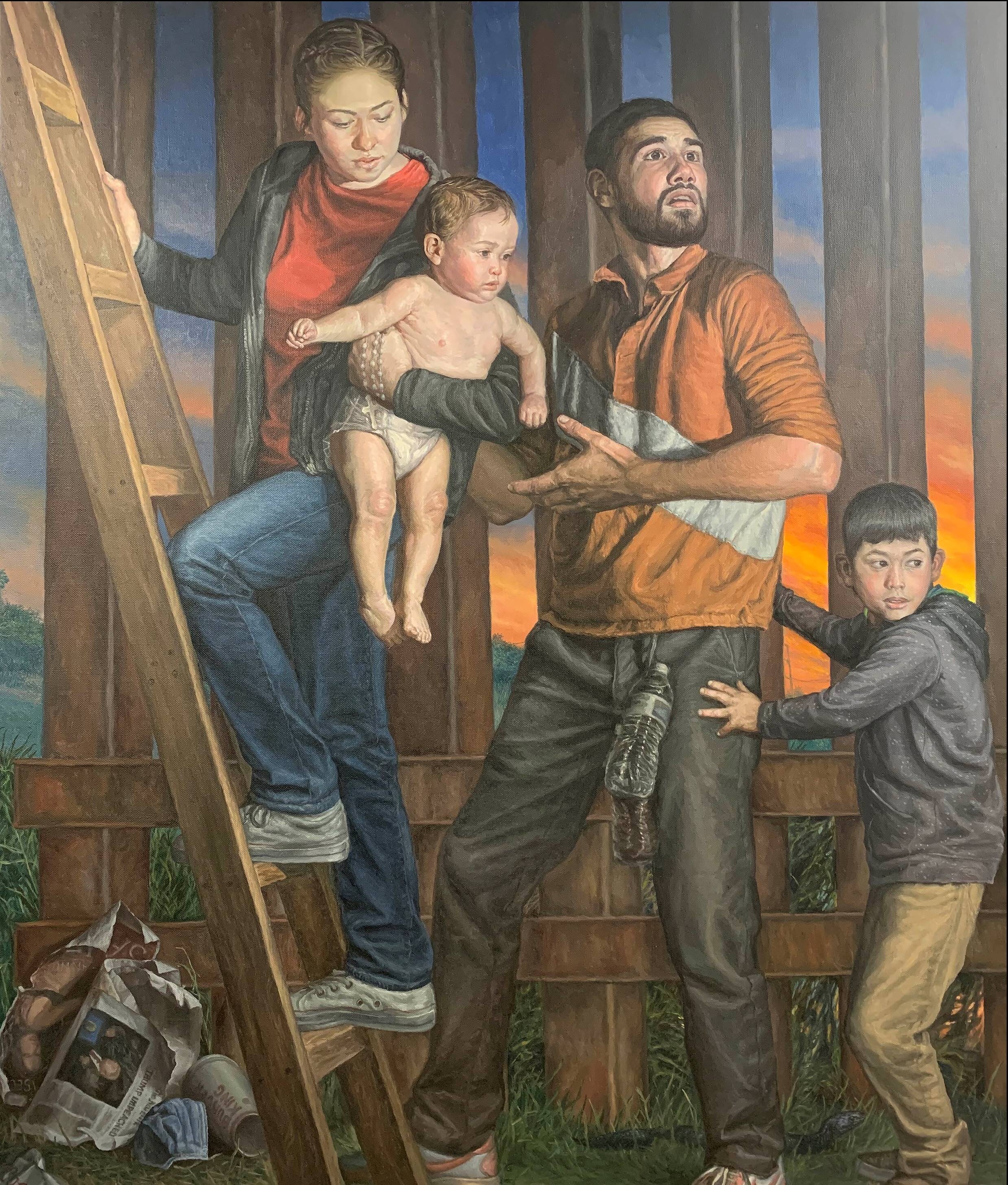 A painting by Rigoberto Gonzalez, titled <!-- raw HTML omitted -->Refugees Crossing the Border Wall into South Texas<!-- raw HTML omitted -->, was singled out by the White House in a list of artworks and exhibitions it found objectionable.