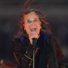 Singer Ozzy Osbourne performs during halftime of an NFL football game between the Los Angeles Rams and the Buffalo Bills in Inglewood, Calif., on Sept. 8, 2022.