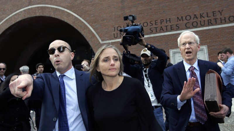 District Court Judge Shelley Joseph leaves Boston federal court in April 2019 for allegedly helping a man in the country illegally evade immigration officials as he left her Newton, Mass., courthouse.