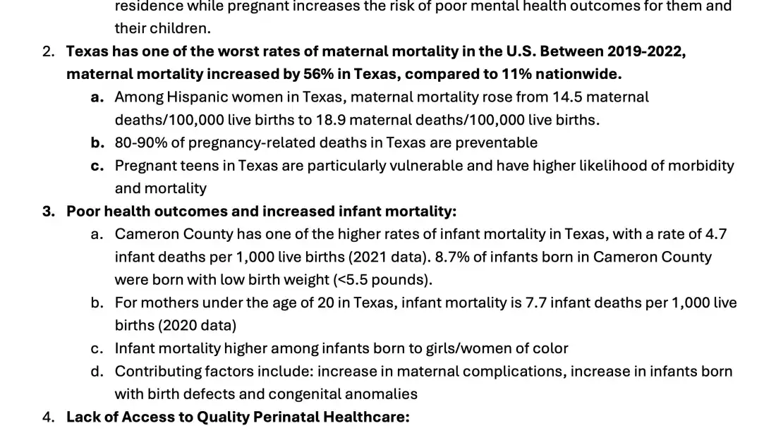 An excerpt from a July 18, 2025, email from ORR’s acting health director to Melissa Johnston, the agency’s head of operations, warning about the dangers of detaining pregnant children in South Texas.