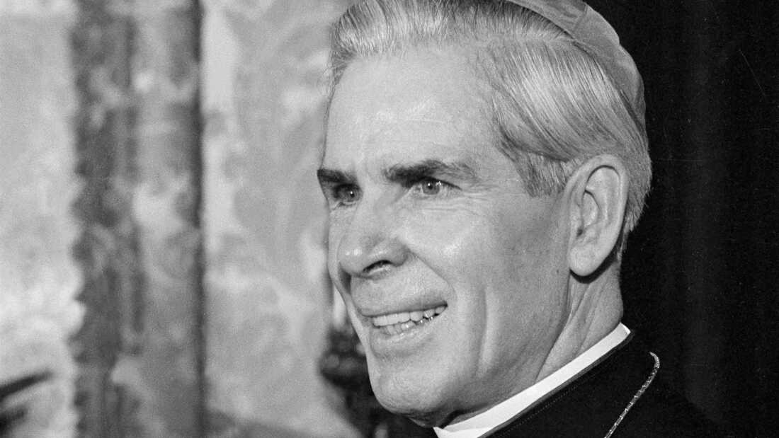 Bishop Fulton J. Sheen at his office at in New York during the 1950s. Sheen will be beatified on Thursday in St. Louis.