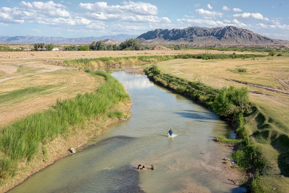 The Rio Grande remains a playground for children and adults as they relish in the cool waters at the border of Presidio and Ojinaga.