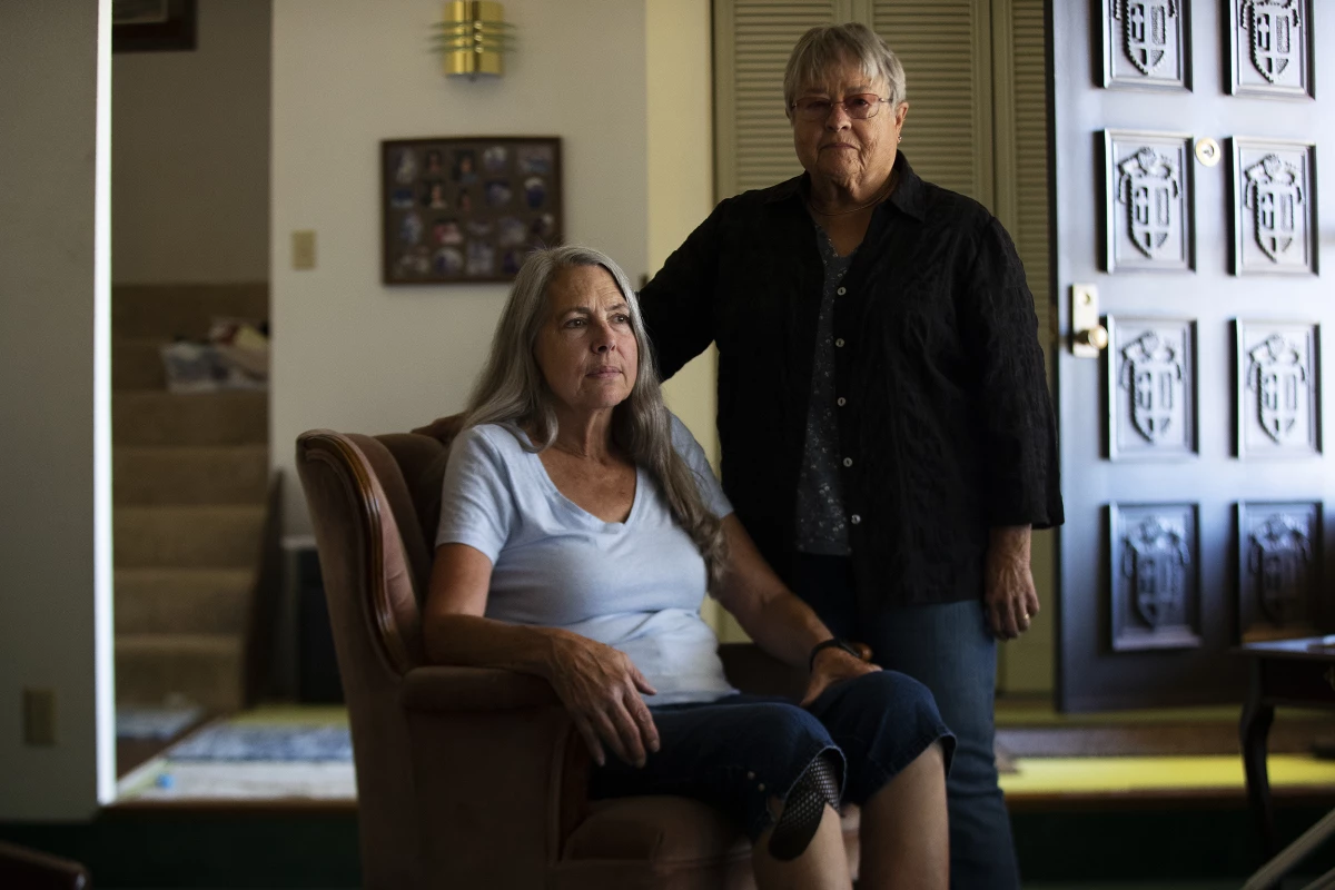Patty Martin, left, and Danna Dal Porto, right, are portrayed on Thursday, July 17, 2025, at Martin's home in Quincy, Washington. KUOW Photo/Megan Farmer