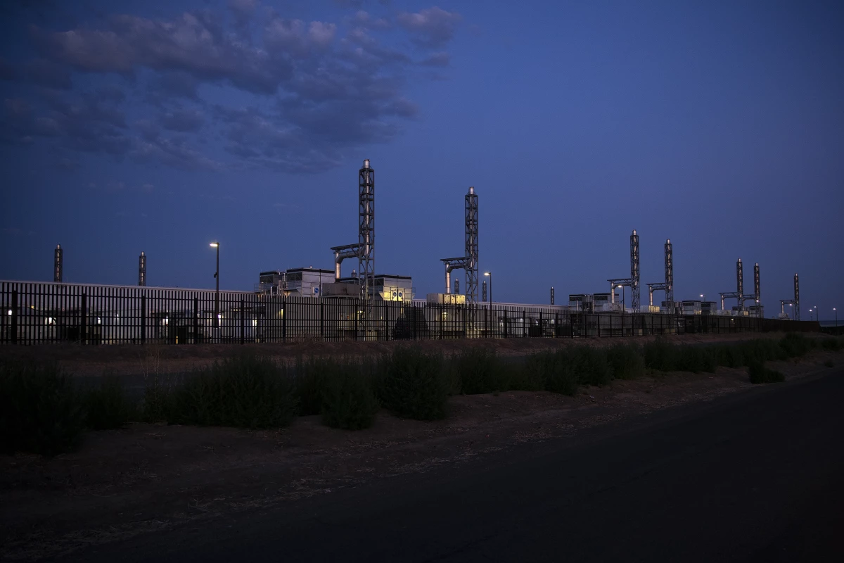 A Microsoft data center is shown as the sun sets on Thursday, July 17, 2025, in Quincy, Washington. KUOW Photo/Megan Farmer