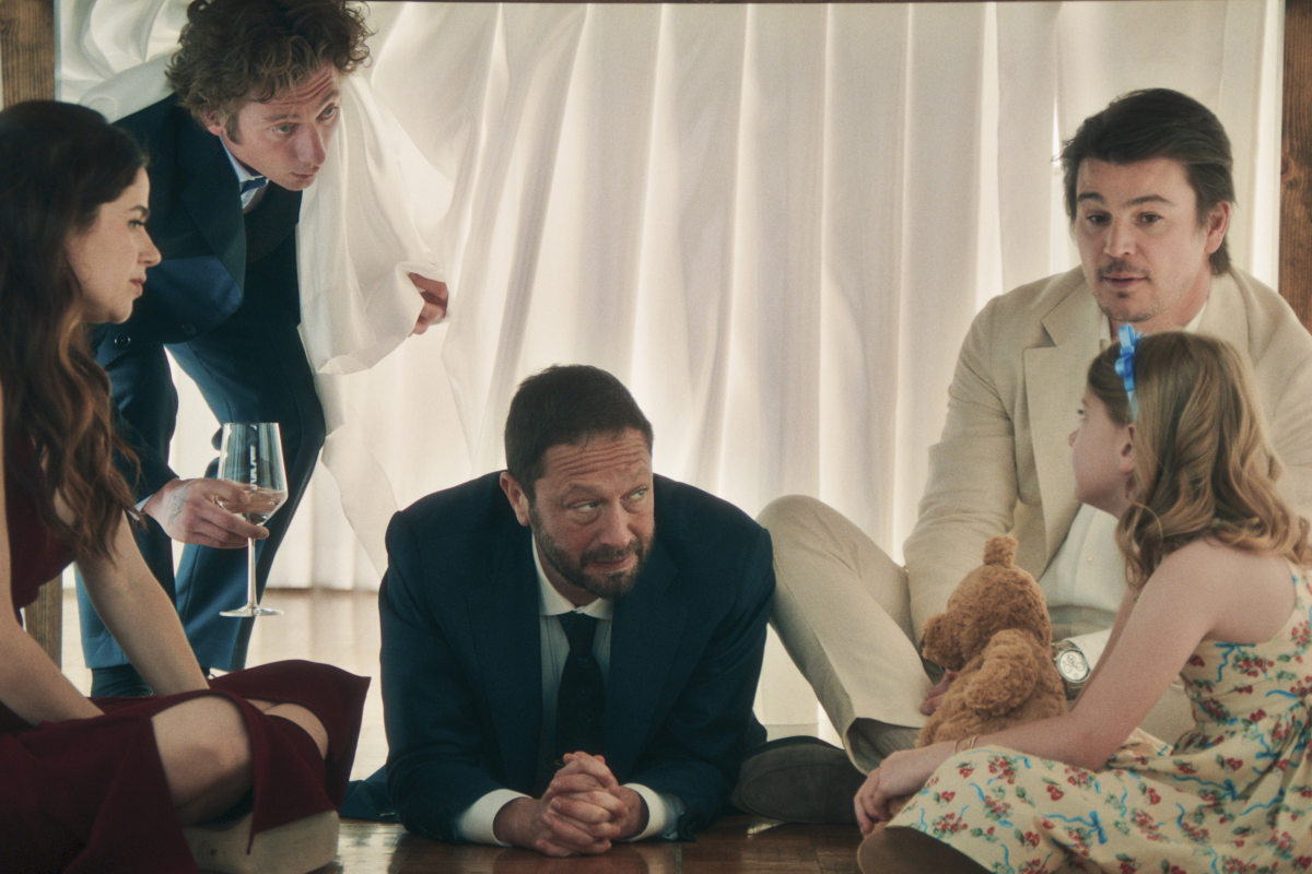 Molly Gordon as Claire, Jeremy Allen White as Carmen 'Carmy' Berzatto, Ebon Moss-Bachrach as Richard 'Richie' Jerimovich, Josh Hartnett as Frank and Annabelle Toomey as Eva in The Bear.