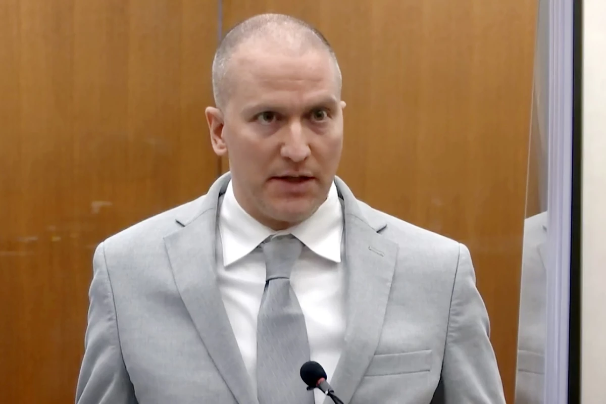 In this June 25, 2021, file image taken from video, former Minneapolis police Officer Derek Chauvin addresses the court at the Hennepin County Courthouse in Minneapolis.