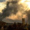 Smoke rises from the site of an Israeli airstrike that targeted an area on the outskirts of the eastern Lebanese city of Baalbek, in the Bekaa Valley, on Thursday.