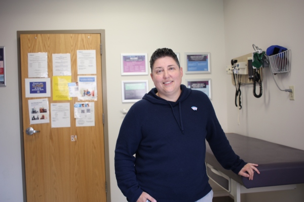 Dr. Kade Goepferd is standing in an exam room at Children's Minnesota hospital.