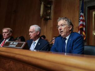 Sen. Rand Paul, R-Ky., delivers his opening statement as Fauci testifies before the Senate Homeland Security and Governmental Affairs Committee on July 29.