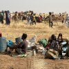 Sudan's paramilitary Rapid Support Forces (RSF) announced on April 13 that it had taken control of the famine-hit Zamzam camp for the internally displaced. Here, people who fled the Zamzam camp after it fell under RSF control rest in a makeshift encampment in an open field in Sudan's western Darfur region on Sunday.