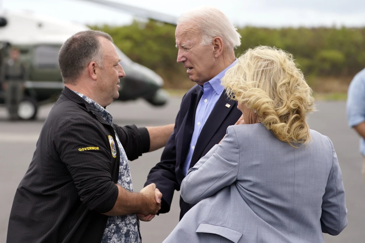 President Joe Biden and first lady Jill Biden met Hawaii Gov. Josh Green in August 2023 after devastating wildfires struck Maui. Green was one of the Democratic governors who sat down with Biden to talk about the presidential campaign.