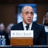 Emil Bove, President Trump's pick to serve as a judge on the U.S. Court of Appeals for the Third Circuit, during a Senate Judiciary Committee hearing on June 25.