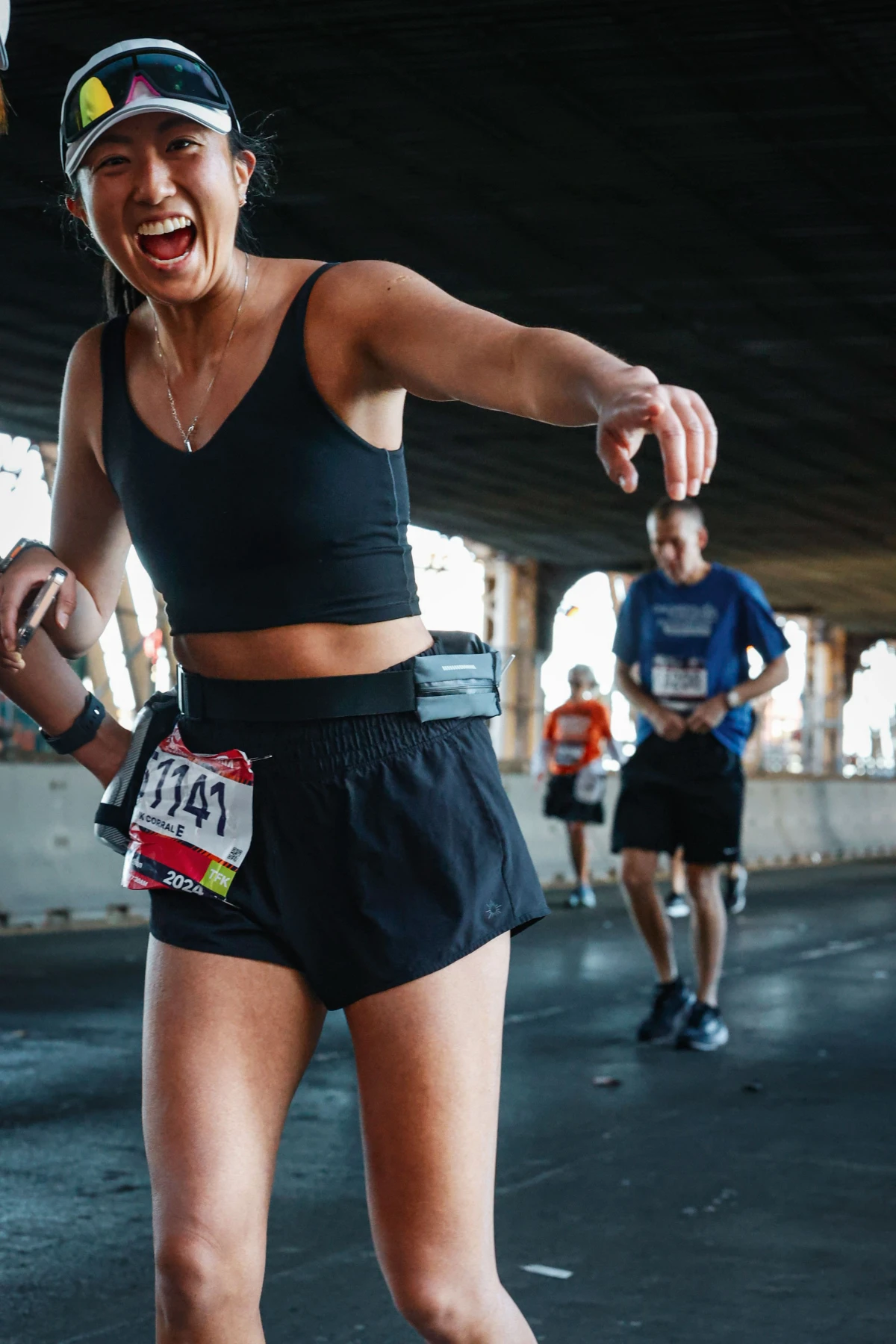 Justine Huang consumed around seven alcoholic drinks while running the New York City Marathon.