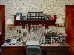 Ann M. Martin's craft room. In the book series, Mary Anne is the babysitter who loves needlework.