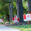 Forever Canadian signs in front of a home in Edmonton, Alberta, Canada, Sept. 28, 2026.