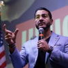 Abdul El-Sayed speaks during a student meet and greet in Ann Arbor, Mich., on August 26, 2026. After a bruising Senate primary contest, El-Sayed is working to unite Michigan Democrats.