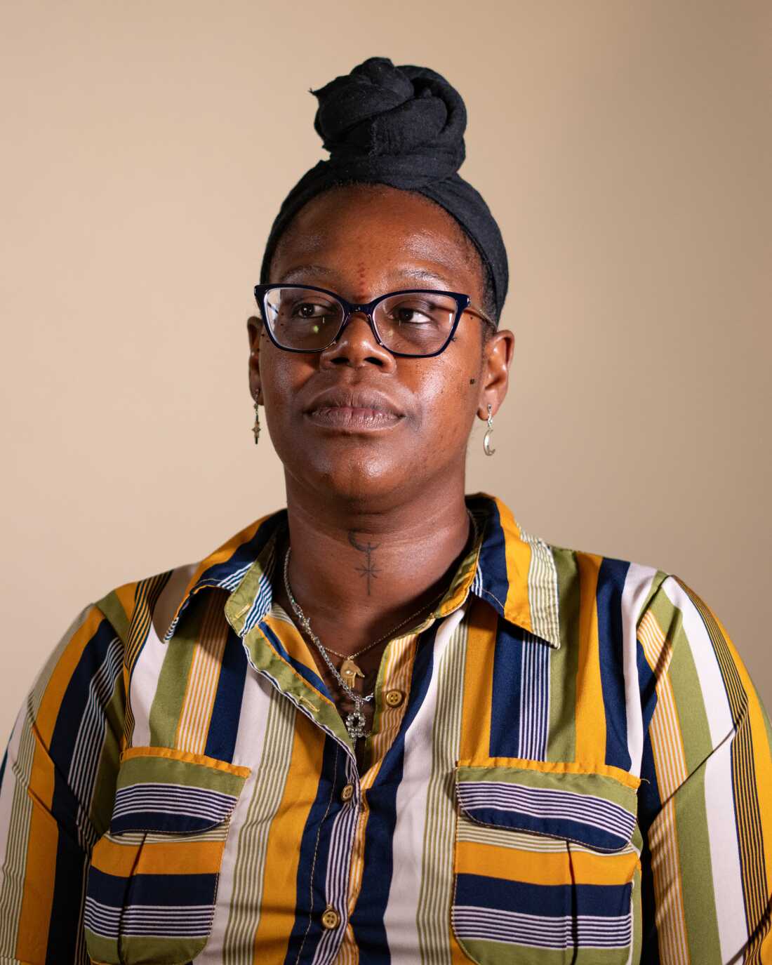 Jhody Polk poses for a portrait on Sept. 10 at the NPR office in Washington D.C. Polk is the founder of the Jailhouse Lawyer Initiative. The JLI is launching Flashlight, a digital archive with letters and poetry from currently incarcerated men and women.