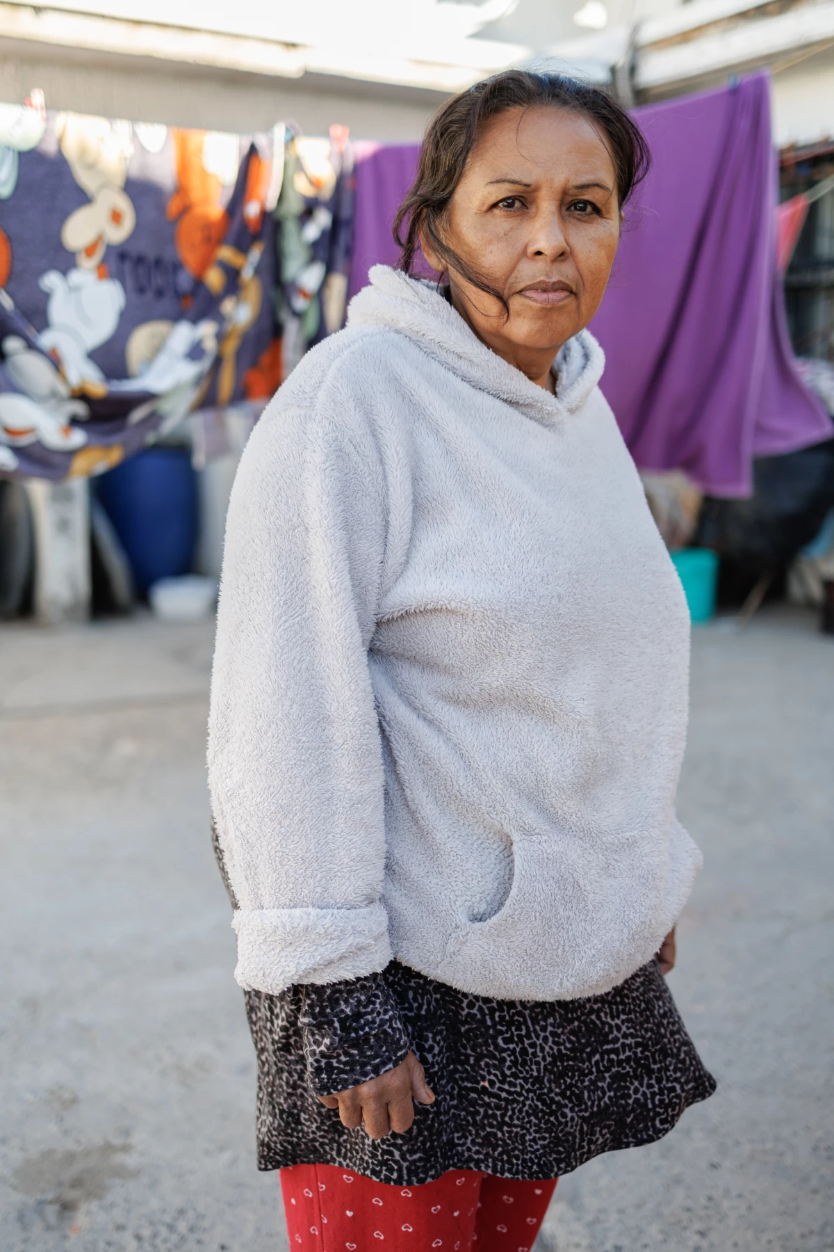 Zoila Argentina Velasco Caňas, 68, from El Salvador poses for a portrait at El Buen Samaritano migrant shelter in Ciudad Juárez, Chihuahua state, Mexico on Monday, December 9, 2024. Zoila received an appointment through the CBP One application and will cross on December 17.