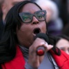 Rep. LaMonica McIver, D-N.J., speaks during a rally at the U.S. Treasury Department in February 2025 in Washington, D.C.