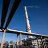 A chimney and pipes of a power plant in Budapest, Hungary.