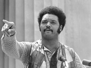 Rev. Jesse Jackson speaks at a rally at the University of California, Berkeley in an undated photo. (AP Photo/Sal Veder)