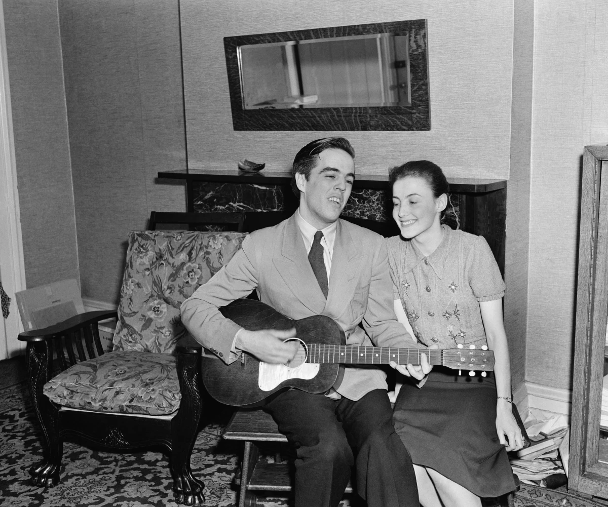 Alan Lomax and his wife pictured in New York on June 3, 1939. At the time, Lomax was head archivist for American Folk songs at the Library of Congress.