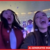 A still showing an AI-created crowd at a big public event from OpenAI's publicity video for its new video generation platform Sora 2. AI crowd scenes have traditionally posed a big technical challenge for companies like OpenAI and Google. But their models are improving all the time.