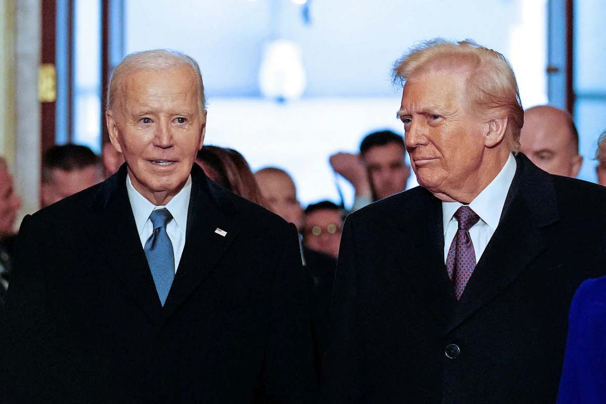 Then-President Joe Biden and President-elect Trump arrive for Trump's inauguration ceremony in January. Trump said Wednesday he had commissioned an investigation into his predecessor's administration.