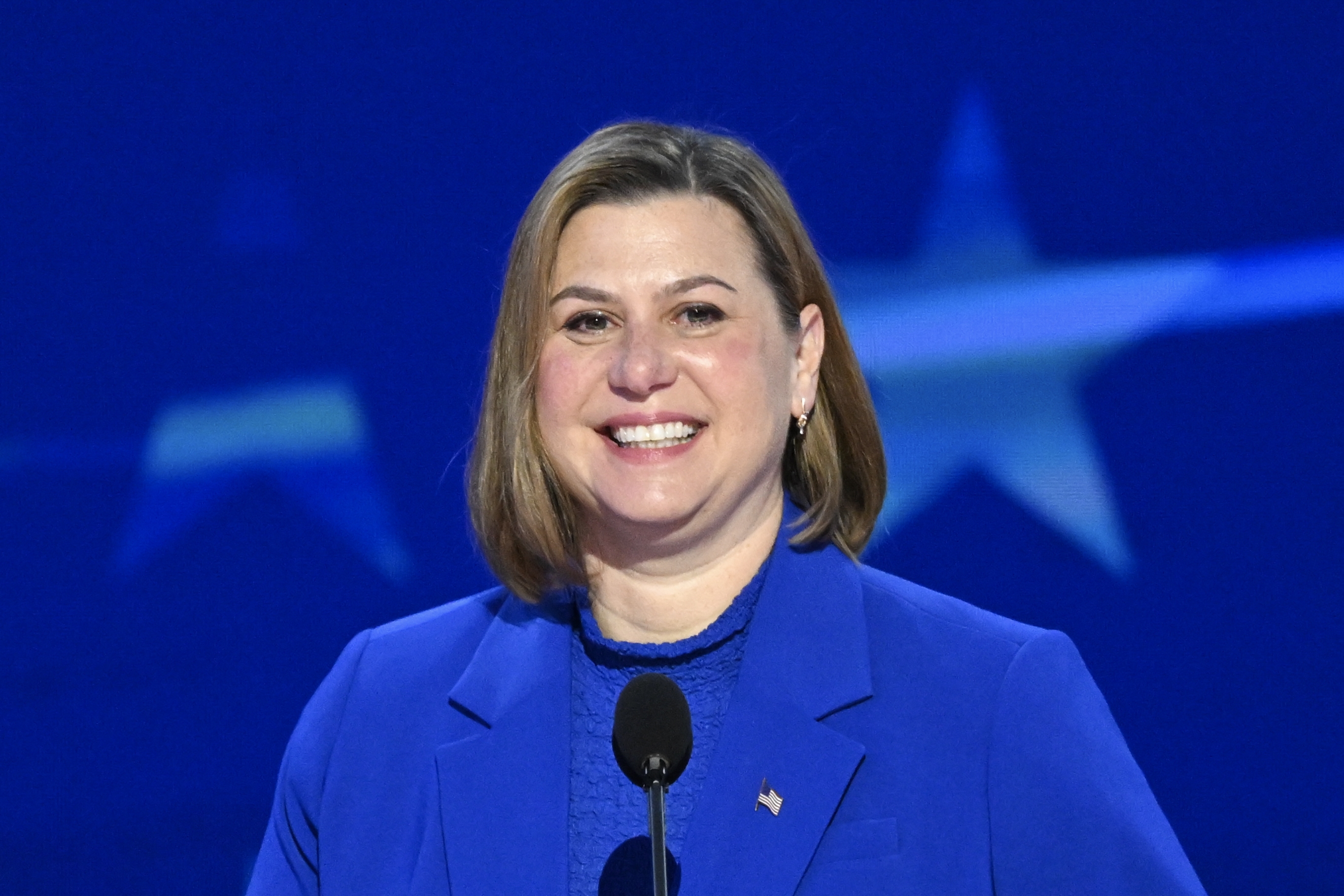U.S. Rep. Elissa Slotkin, Democrat from Michigan, speaks on the fourth and last day of the Democratic National Convention (DNC) at the United Center in Chicago on Aug. 22, 2024.