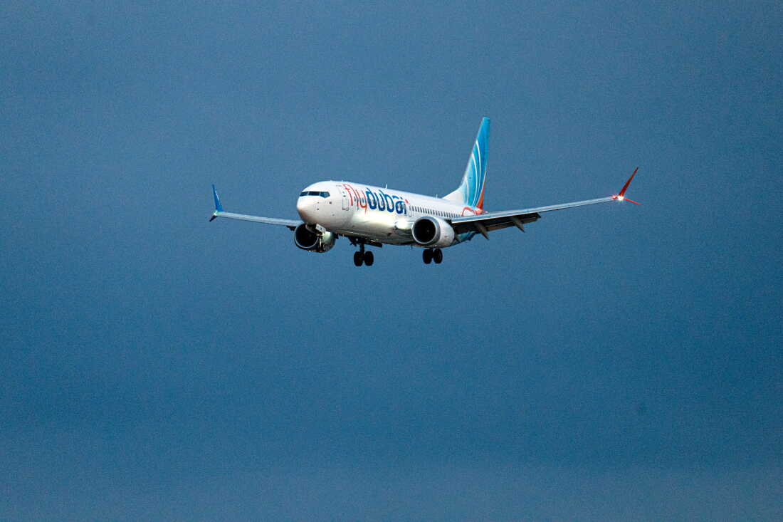 A plane carrying passengers from an earlier flydubai flight that was diverted to Saudi Arabia arrives at Ben Gurion Airport on Wednesday in Tzafria, Israel. Earlier, their flight from the United Arab Emirates was diverted to Saudi Arabia after a violent altercation in the cockpit. A second plane was sent to Saudi Arabia to retrieve the stranded passengers and return them to Israel.