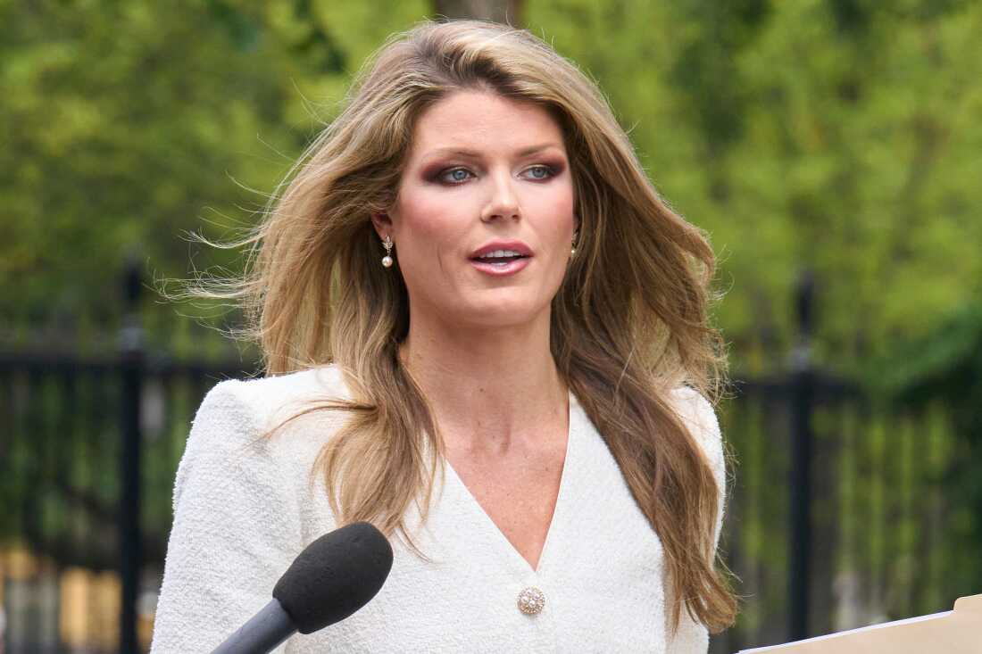 Lindsey Halligan pictured outside of the White House in August.