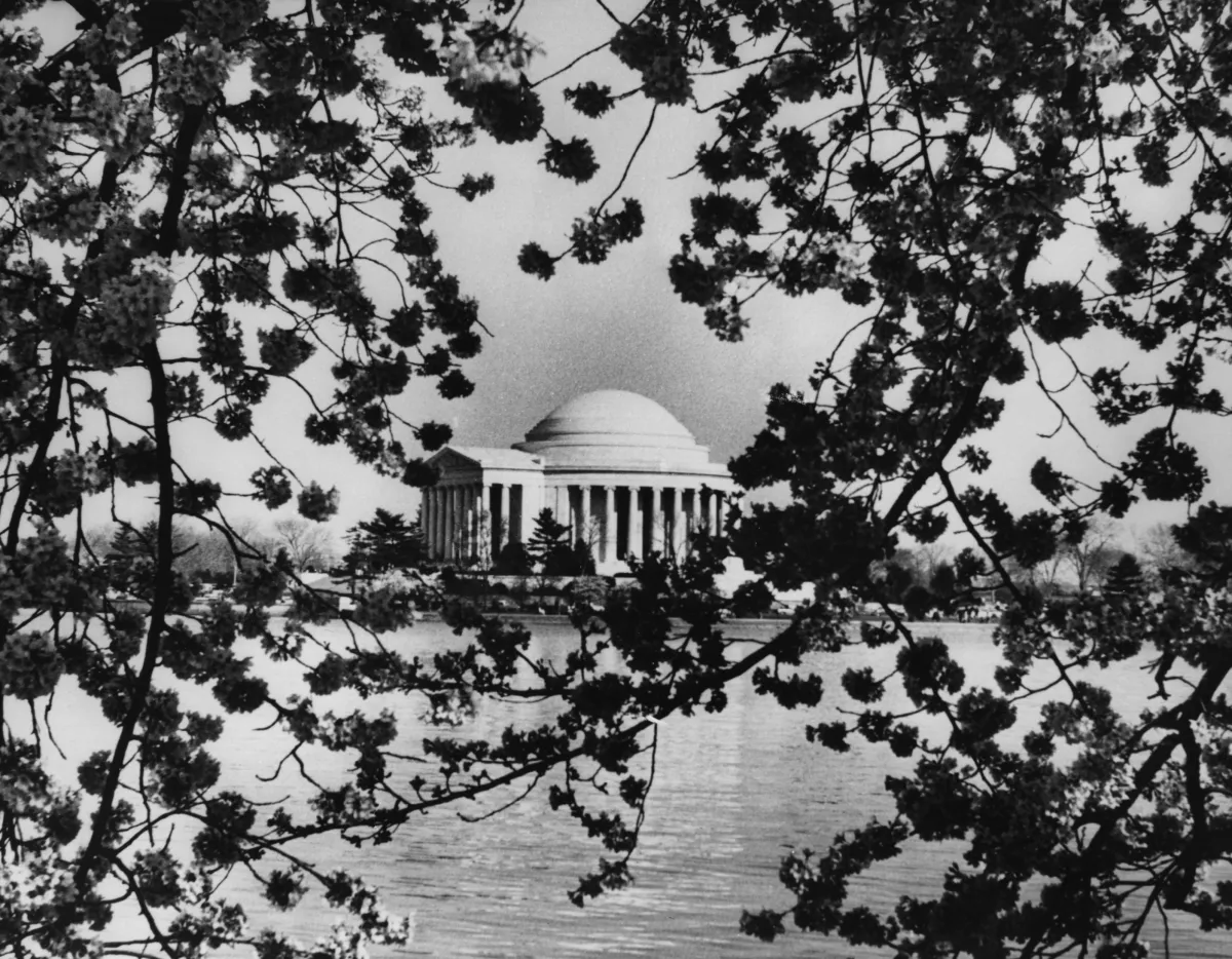 The Jefferson Memorial in Washington, pictured in April 1964.