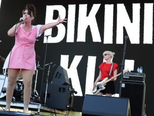 During Bikini Kill's blazing set, Kathleen Hanna directly addressed the young people at Daisy Chain.