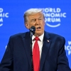 President Trump delivers an address during the World Economic Forum annual meeting in Davos, Switzerland on Jan. 21.