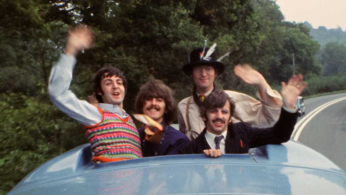 A scene from the TV film Magical Mystery Tour shown on British TV at Christmas 1967 and panned by the critics.