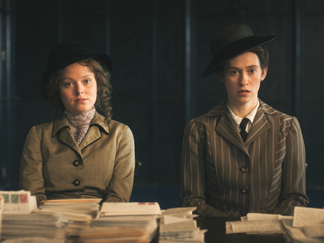 Kafka's longtime fiancée Felice Bauer (Lia von Blarer, right) got so fed up with his constant equivocation that she confronted him alongside her friend, Grete Bloch (Marie-Luise Stockinger), an event that inspired the novel The Trial.