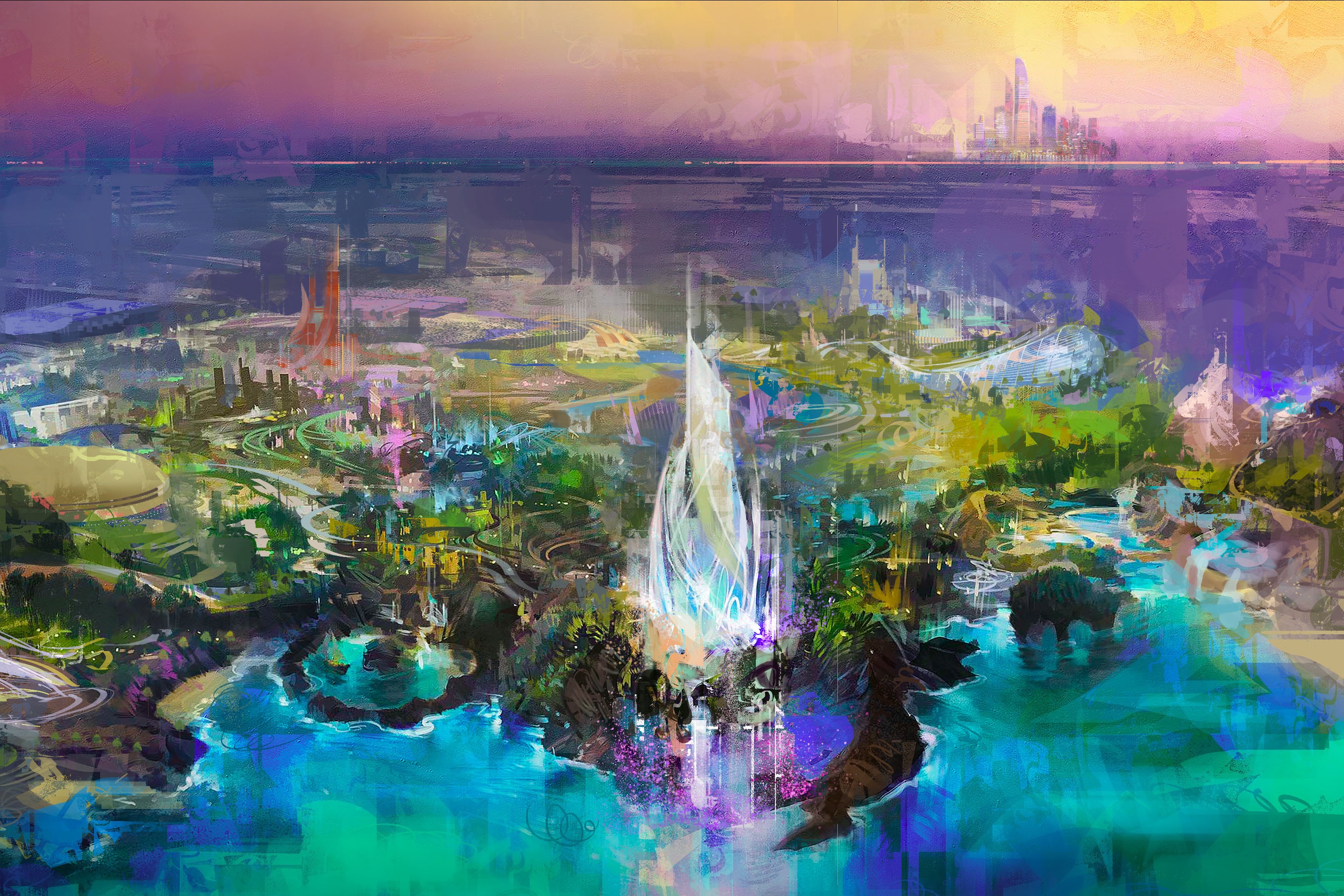 The Walt Disney Company announced on Wednesday that the seventh Disney theme park will be in Abu Dhabi. This rendering shows the plans.