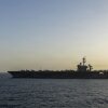 The USS Abraham Lincoln conducts U.S. blockade operations related to the Strait of Hormuz on April 16 in the Arabian Sea. The aircraft carrier is now headed homeward after reports of deteriorating conditions onboard.
