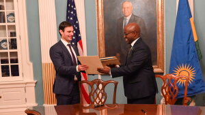 In December, State Department senior official Jeremy Lewin welcomed Rwanda Foreign Minister Olivier J.P. Nduhungirehe for the signing of a multi-year Memorandum of Understanding on global health cooperation. 